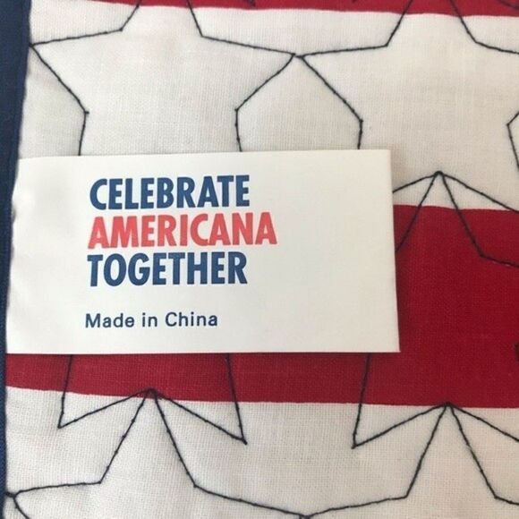 New! Patriotic Americana Stripes Stars Kitchen Table Linens Runner Napkins Set - Picture 12 of 13